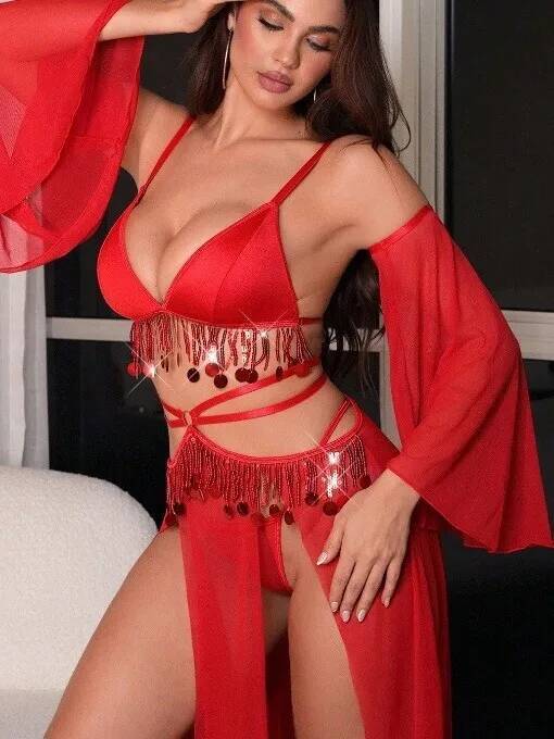 Kadınlar İçin Kırmızı Seksi Or - Sheer Mesh Bra incelemesi ve fiyatı